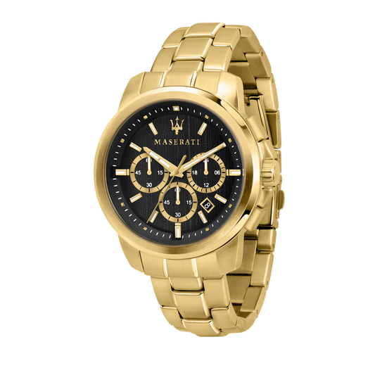 Maserati Successo 44mm Black Gold Watch