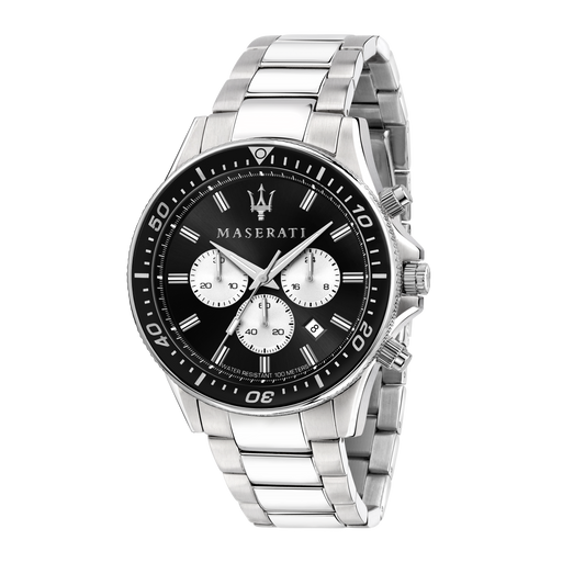 Maserati Stile Silver 45mm Chronograph Watch