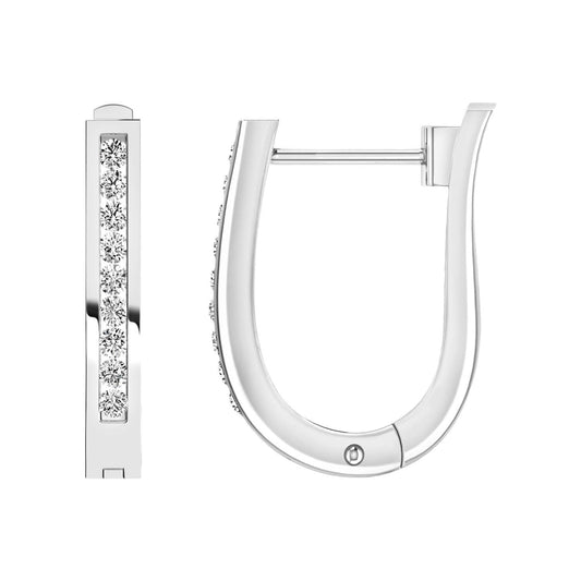 9ct White Gold Huggie Earrings with 0.33ct of Diamonds