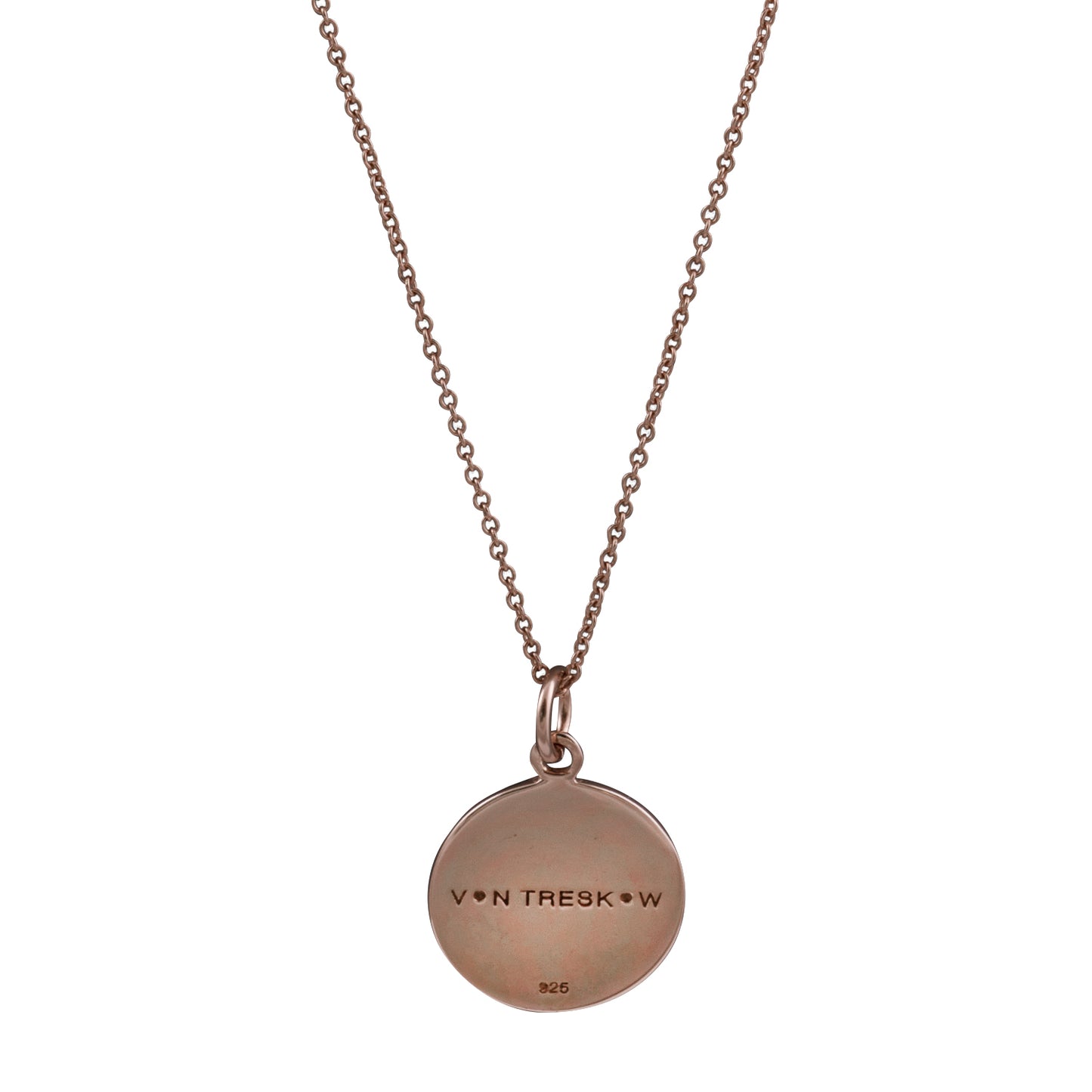 Von Treskow Sterling Silver Fine Necklace with Rose Gold Plated Von Treskow Plate