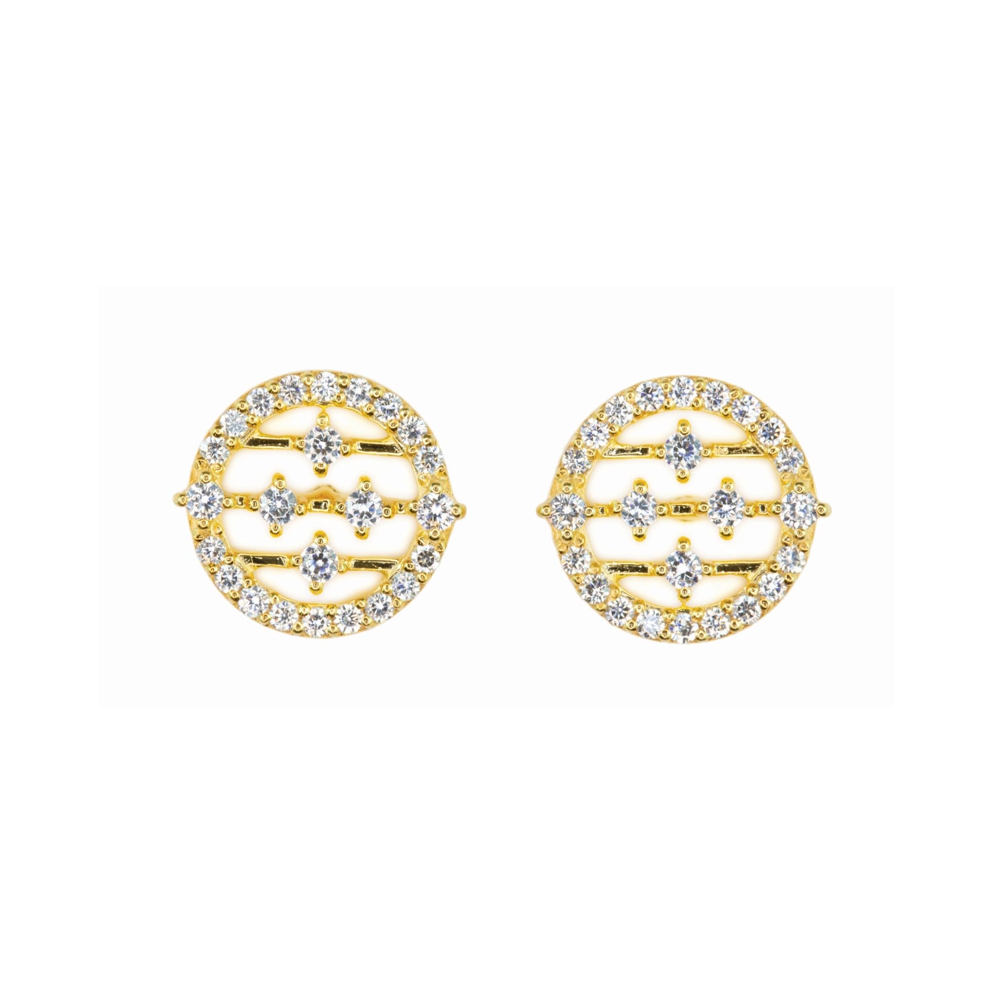 Vous Creations 9ct Yellow Gold Diamond Earrings