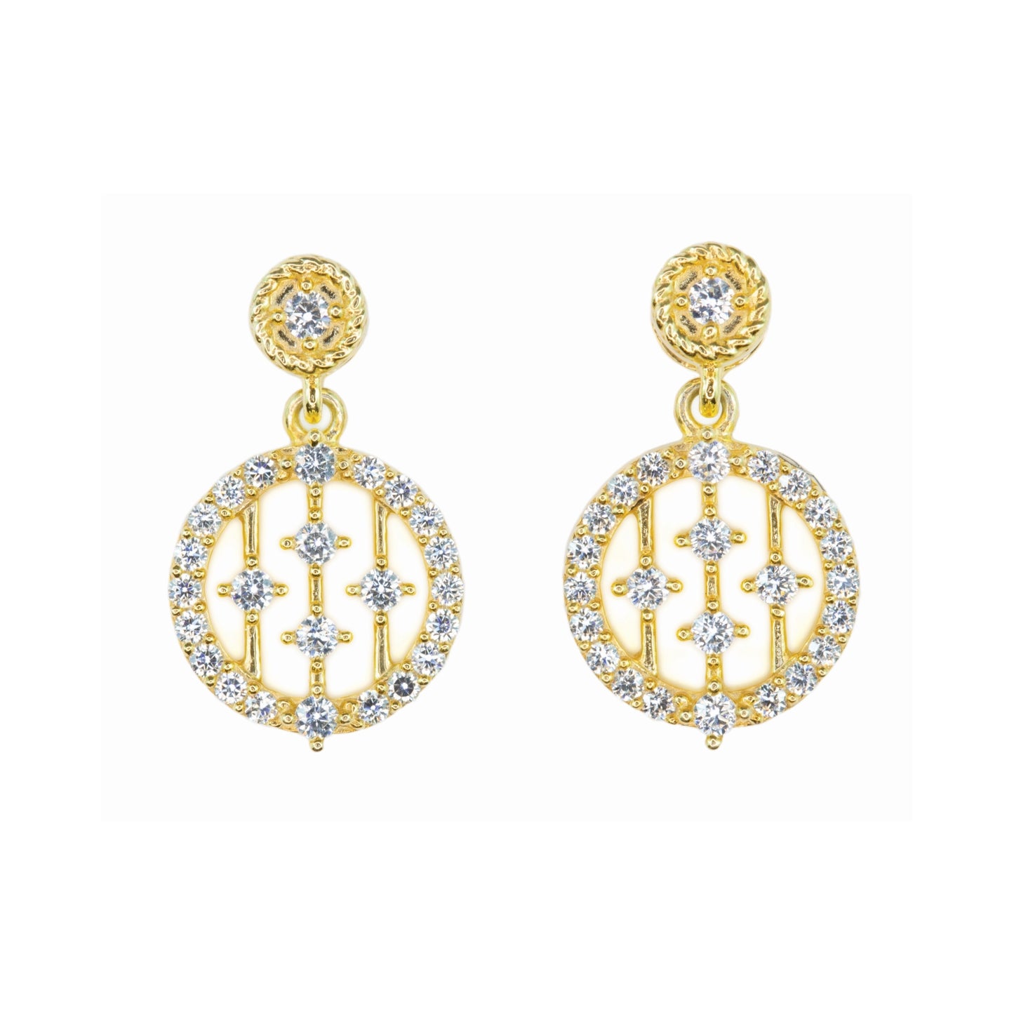 Vous Creations 9ct Yellow Gold Diamond Drop Earrings