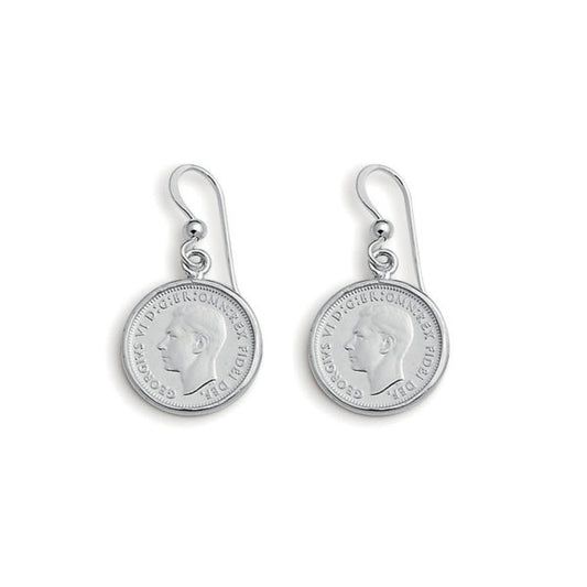 Von Treskow Sterling Silver Threepence Earrings