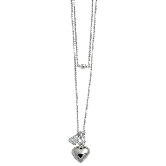 Von Treskow Sterling Silver 80cm Ball Chain with Puffy Heart